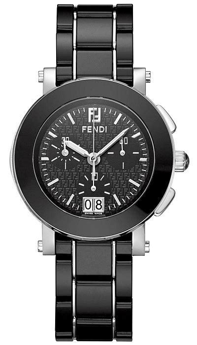 fendi black ceramic chronograph watch|used Fendi watches.